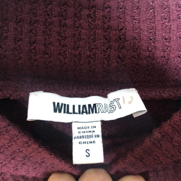 william rast waffle knit mock neck top size small - Picture 2 of 3